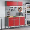 Work Bench with Drawer 8 pcs Red 150 x 55 x 200 cm Steel