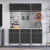 Workshop Set with Drawer 8 pcs Black 150 x 55 x 200 cm Steel