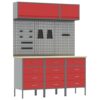 Work Bench with Drawer 8 pcs Red 150 x 55 x 200 cm Steel