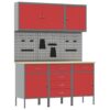 Work Bench with Drawer 8 pcs Red 150 x 55 x 200 cm Steel