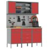 Work Bench with Drawer 7 pcs Red 150 x 55 x 200 cm Steel