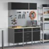 Work Bench with Drawer 8 pcs Black 150 x 55 x 200 cm Steel