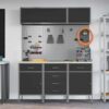Work Bench with Drawer 8 pcs Black 150 x 55 x 200 cm Steel