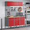 Work Bench with Drawer 8 pcs Red 150 x 55 x 200 cm Steel