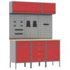 Work Bench with Drawer 8 pcs Red 150 x 55 x 200 cm Steel