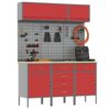 Work Bench with Drawer 8 pcs Red 150 x 55 x 200 cm Steel
