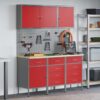 Work Bench with Drawer 8 pcs Red 150 x 55 x 200 cm Steel