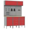 Work Bench with Drawer 8 pcs Red 150 x 55 x 200 cm Steel