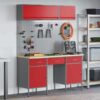 Work Bench with Drawer 8 pcs Red 150 x 55 x 200 cm Steel