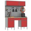 Work Bench with Drawer 8 pcs Red 150 x 55 x 200 cm Steel