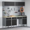 Work Bench with Drawer 10 pcs Black 200 x 55 x 200 cm Steel