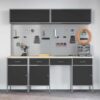 Work Bench with Drawer 10 pcs Black 200 x 55 x 200 cm Steel