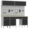 Work Bench with Drawer 10 pcs Black 200 x 55 x 200 cm Steel