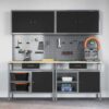 Work Bench Set with Drawer 8 pcs Black 200 x 55 x 200 cm Steel