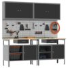 Work Bench Set with Drawer 8 pcs Black 200 x 55 x 200 cm Steel