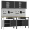 Work Bench Set with Drawer 8 pcs Black 200 x 55 x 200 cm Steel
