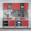 Work Bench Set with Drawer 8 pcs Red 200 x 55 x 200 cm Steel