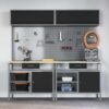 Work Bench Set with Drawer 8 pcs Black 200 x 55 x 200 cm Steel