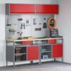 Work Bench Set with Drawer 8 pcs Red 200 x 55 x 200 cm Steel