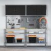 Work Bench Set with Shelf 8 pcs Grey 200 x 55 x 200 cm Steel