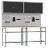Work Bench Set with Shelf 8 pcs Grey 200 x 55 x 200 cm Steel