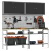 Work Bench Set with Shelf 8 pcs Grey 200 x 55 x 200 cm Steel