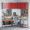 Tool Storage Table Set with Drawer 10 pcs Red 255 x 55 x 220 cm