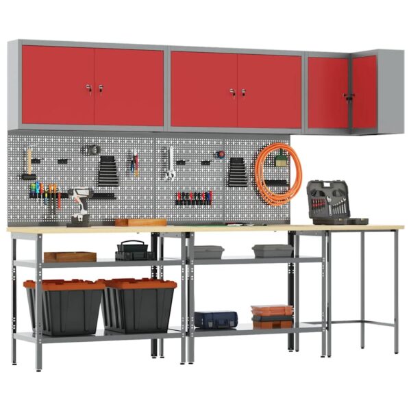 Tool Storage Table Set with Drawer 10 pcs Red 255 x 55 x 220 cm