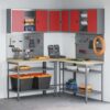 Tool Storage Table Set with Drawer 10 pcs Red 255 x 55 x 220 cm