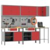Tool Storage Table Set with Drawer 10 pcs Red 255 x 55 x 220 cm