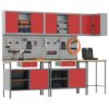 Tool Storage Table Set with Drawer 10 pcs Red 255 x 55 x 220 cm