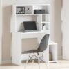 Desk with Shelves White 100x45x140 cm Engineered Wood