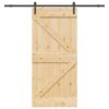 Sliding Door with Hardware Set 100x210 cm Solid Wood Pine