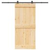 Sliding Door with Hardware Set 95x210 cm Solid Wood Pine