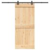 Sliding Door with Hardware Set 90x210 cm Solid Wood Pine