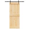 Sliding Door with Hardware Set 80x210 cm Solid Wood Pine