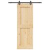 Sliding Door with Hardware Set 80x210 cm Solid Wood Pine
