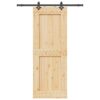 Sliding Door with Hardware Set 85x210 cm Solid Wood Pine