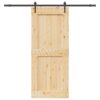 Sliding Door with Hardware Set 95x210 cm Solid Wood Pine