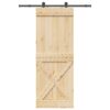 Sliding Door with Hardware Set 85x210 cm Solid Wood Pine