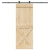Sliding Door with Hardware Set 85x210 cm Solid Wood Pine