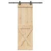 Sliding Door with Hardware Set 70x210 cm Solid Wood Pine