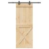 Sliding Door with Hardware Set 85x210 cm Solid Wood Pine