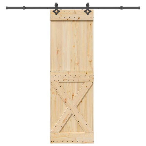 Sliding Door with Hardware Set 70x210 cm Solid Wood Pine