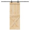 Sliding Door with Hardware Set 85x210 cm Solid Wood Pine