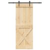 Sliding Door with Hardware Set 85x210 cm Solid Wood Pine