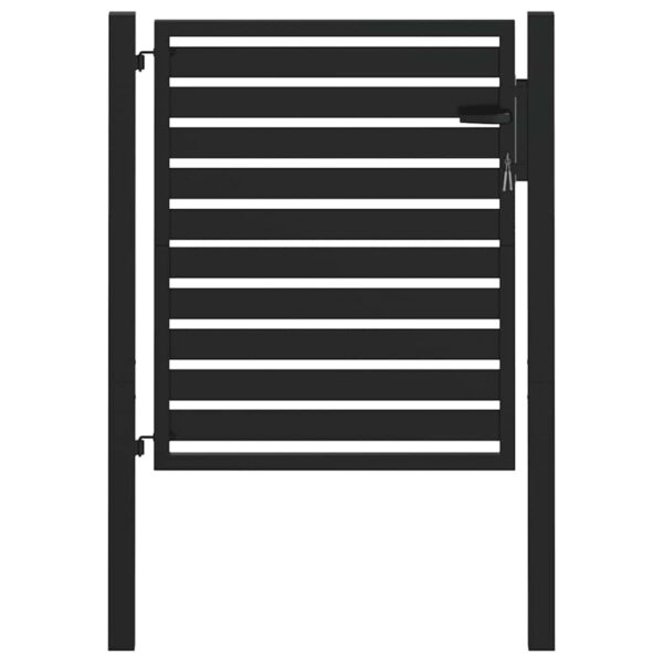 Garden Gate Lockable Black 100x100 cm Aluminium