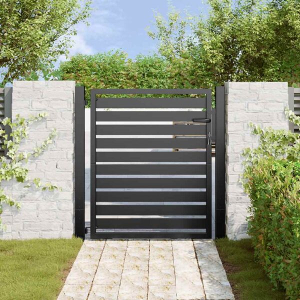 Garden Gate Lockable Black 100x100 cm Aluminium