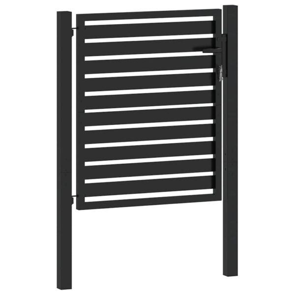 Garden Gate Lockable Black 100x100 cm Aluminium
