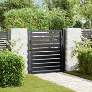Garden Gate Lockable Black 100x100 cm Aluminium